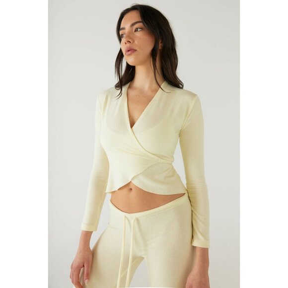 TEA YOU Aline Wrap Top in Buttermilk - Picture 2 of 5